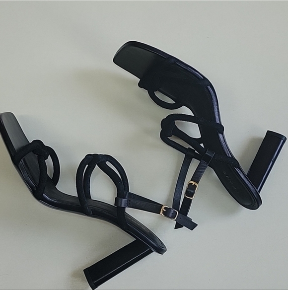 FRAME LE HENDRICKS black Suede Sling Back Heels Size 8 - Picture 6 of 16